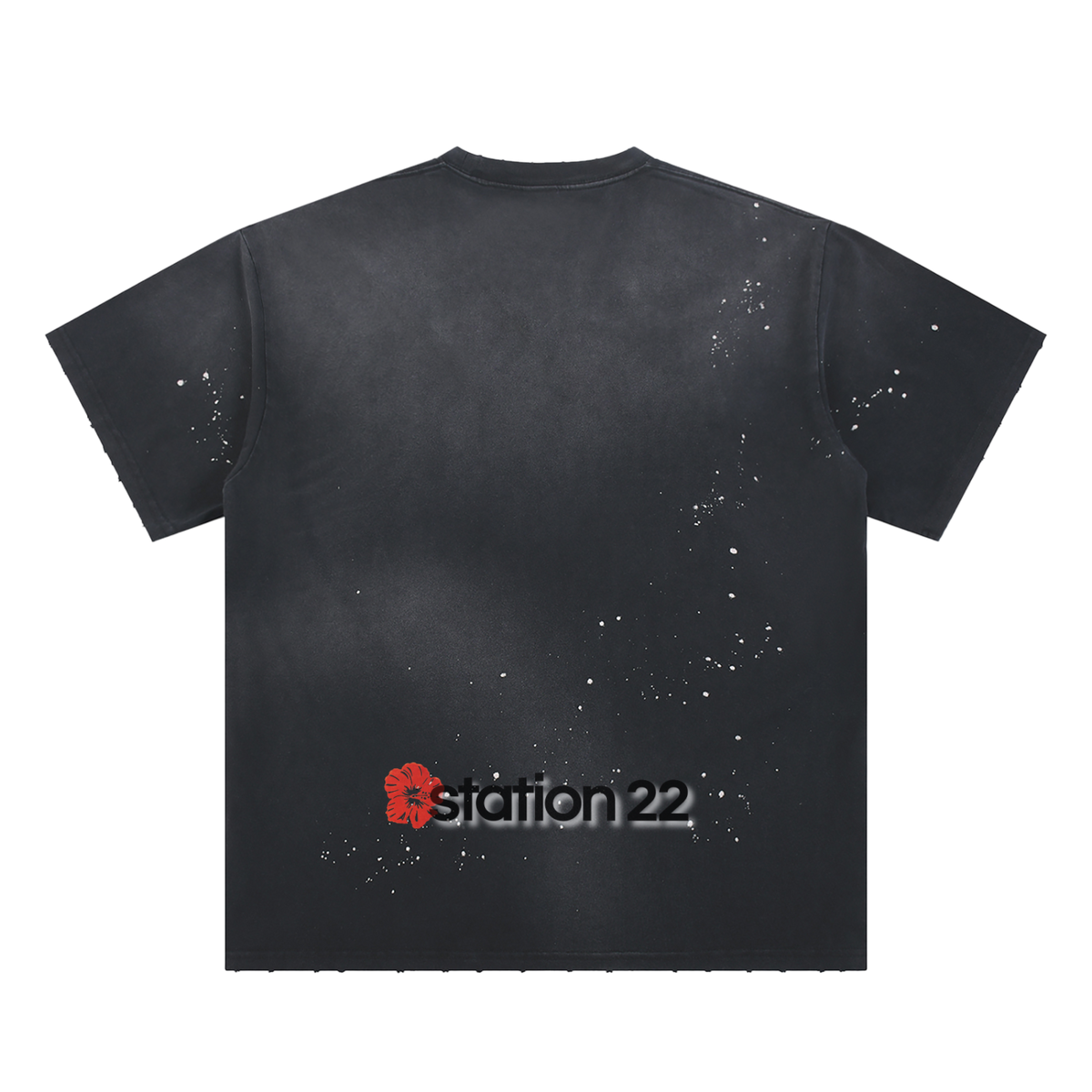 Hand-Frayed Sunfade Paint Splatter T-Shirt