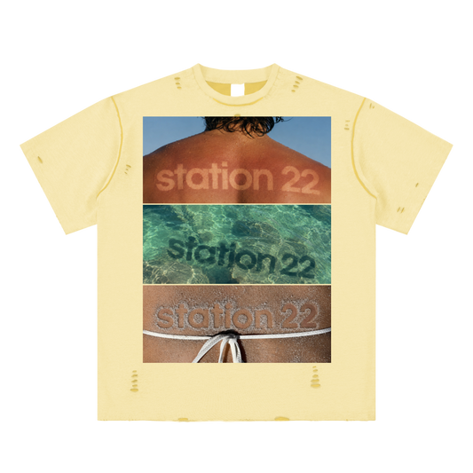 Hand-frayed Reversible T-shirt